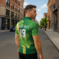 Ireland Rugby Custom Zipper Polo Shirt Irish Shamrock Champions