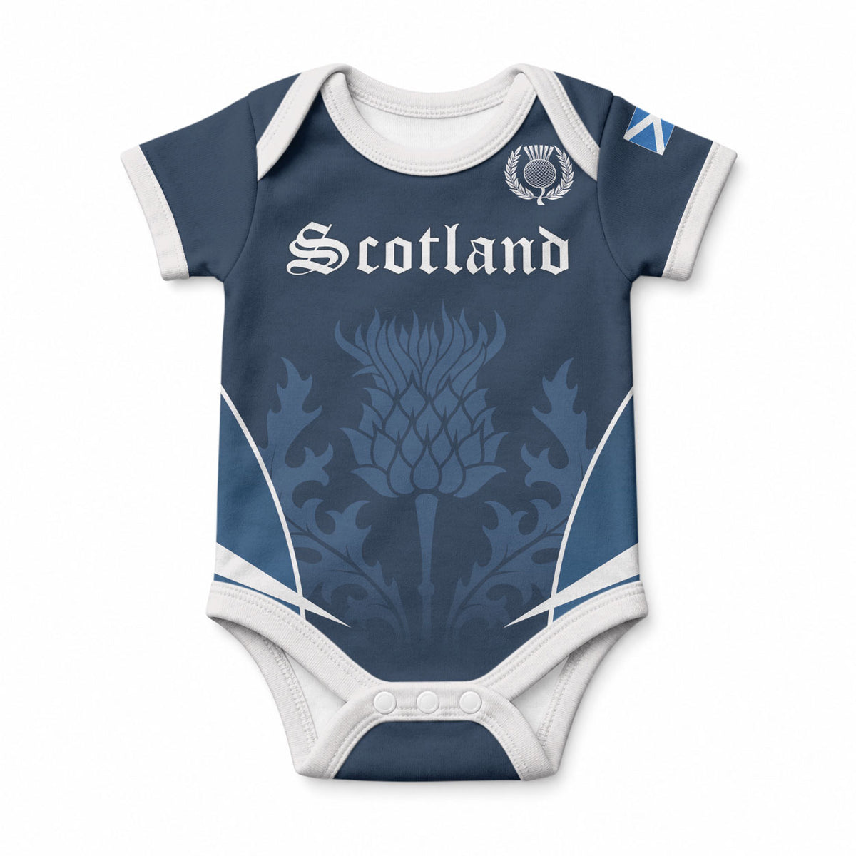 Scotland Rugby Personalized Baby Onesie Scottish Thistle Champions