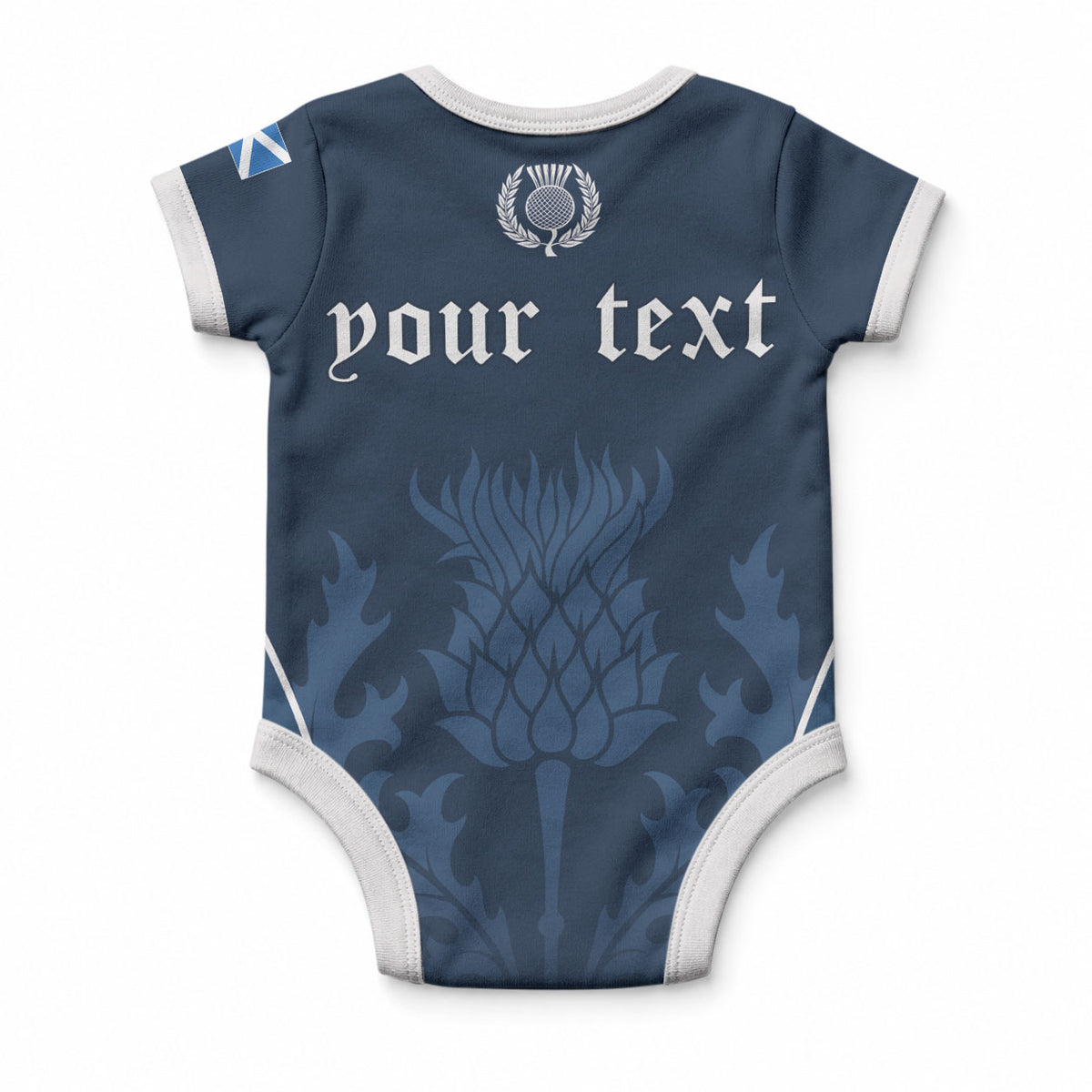 Scotland Rugby Personalized Baby Onesie Scottish Thistle Champions