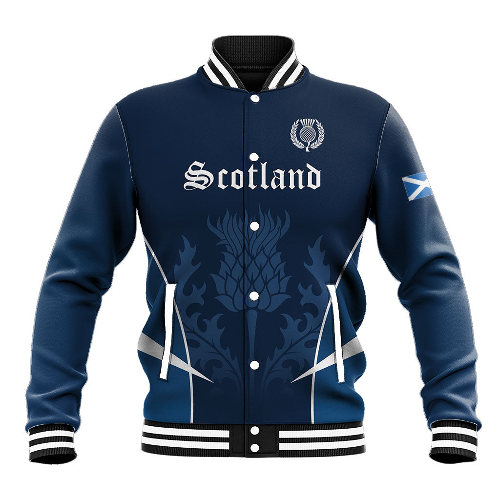 Scotland Rugby Personalized Baseball Jacket Scottish Thistle Champions