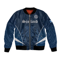 Scotland Rugby Personalized Bomber Jacket Scottish Thistle Champions
