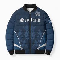 Scotland Rugby Personalized Bomber Puffer Jacket Scottish Thistle Champions