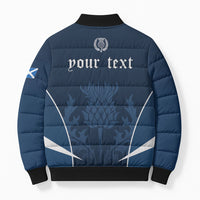 Scotland Rugby Personalized Bomber Puffer Jacket Scottish Thistle Champions