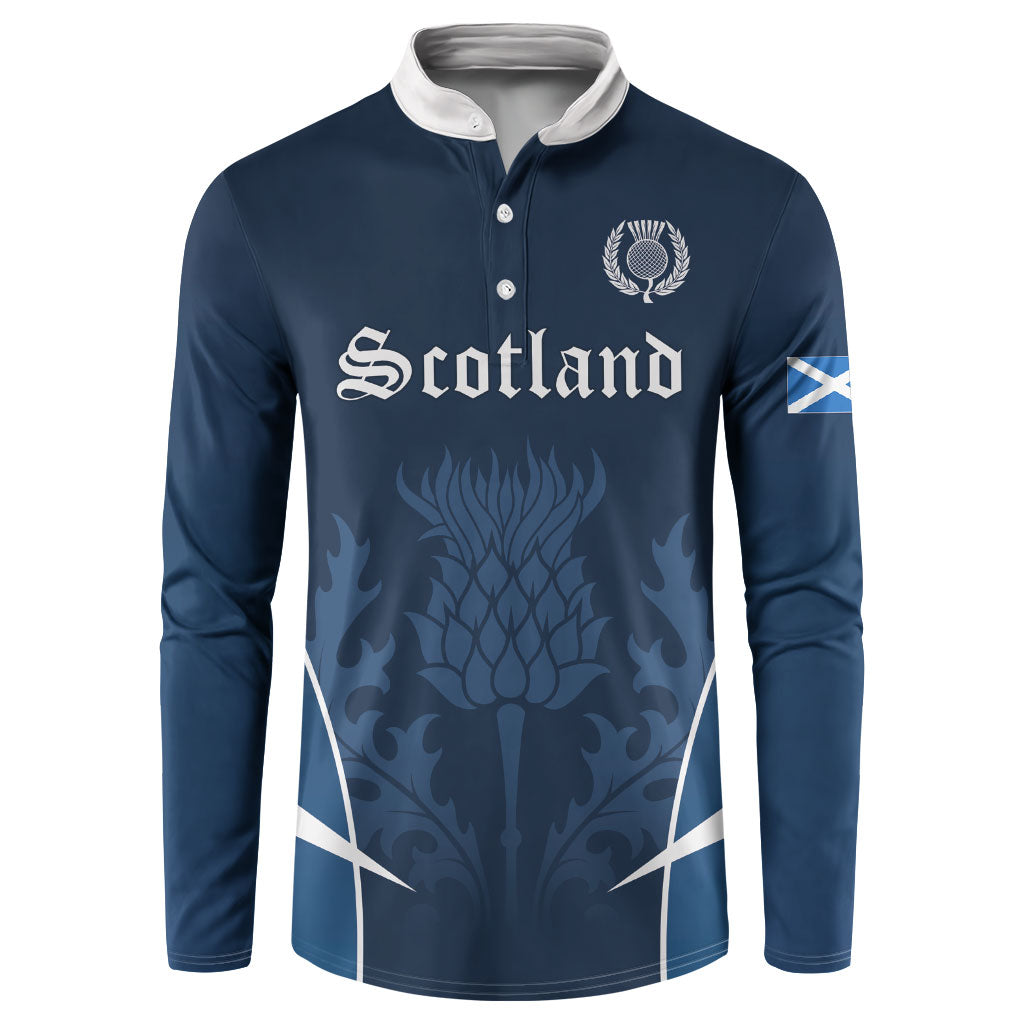 Scotland Rugby Personalized Button Sweatshirt Scottish Thistle Champions