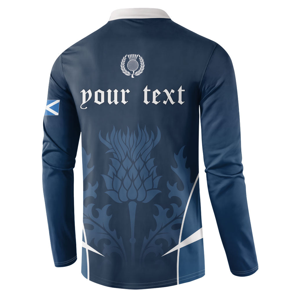 Scotland Rugby Personalized Button Sweatshirt Scottish Thistle Champions