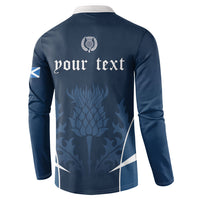 Scotland Rugby Personalized Button Sweatshirt Scottish Thistle Champions