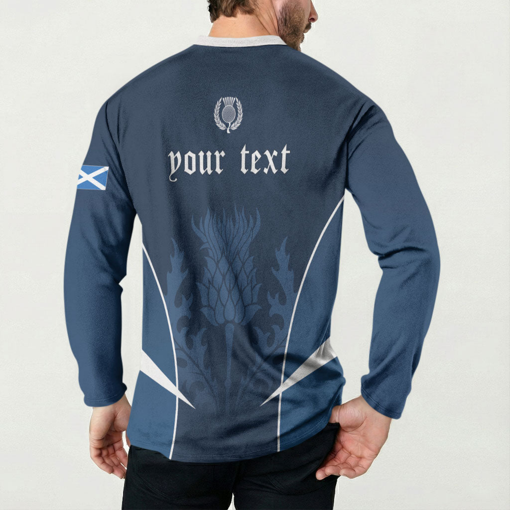 Scotland Rugby Personalized Button Sweatshirt Scottish Thistle Champions
