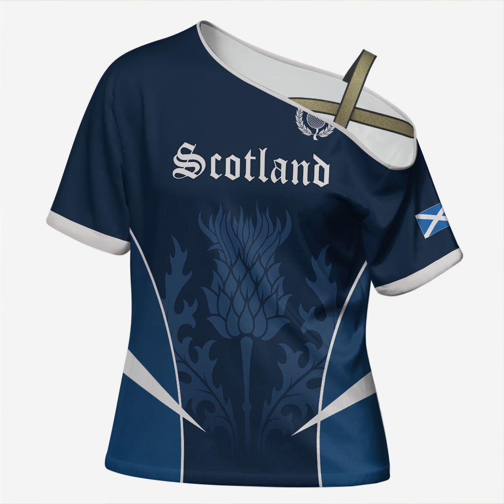Scotland Rugby Personalized Cross Shoulder Shirt Scottish Thistle Champions