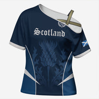 Scotland Rugby Personalized Cross Shoulder Shirt Scottish Thistle Champions