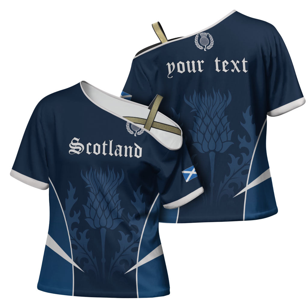 Scotland Rugby Personalized Cross Shoulder Shirt Scottish Thistle Champions