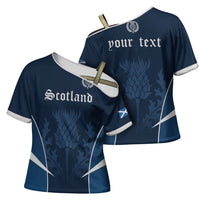 Scotland Rugby Personalized Cross Shoulder Shirt Scottish Thistle Champions