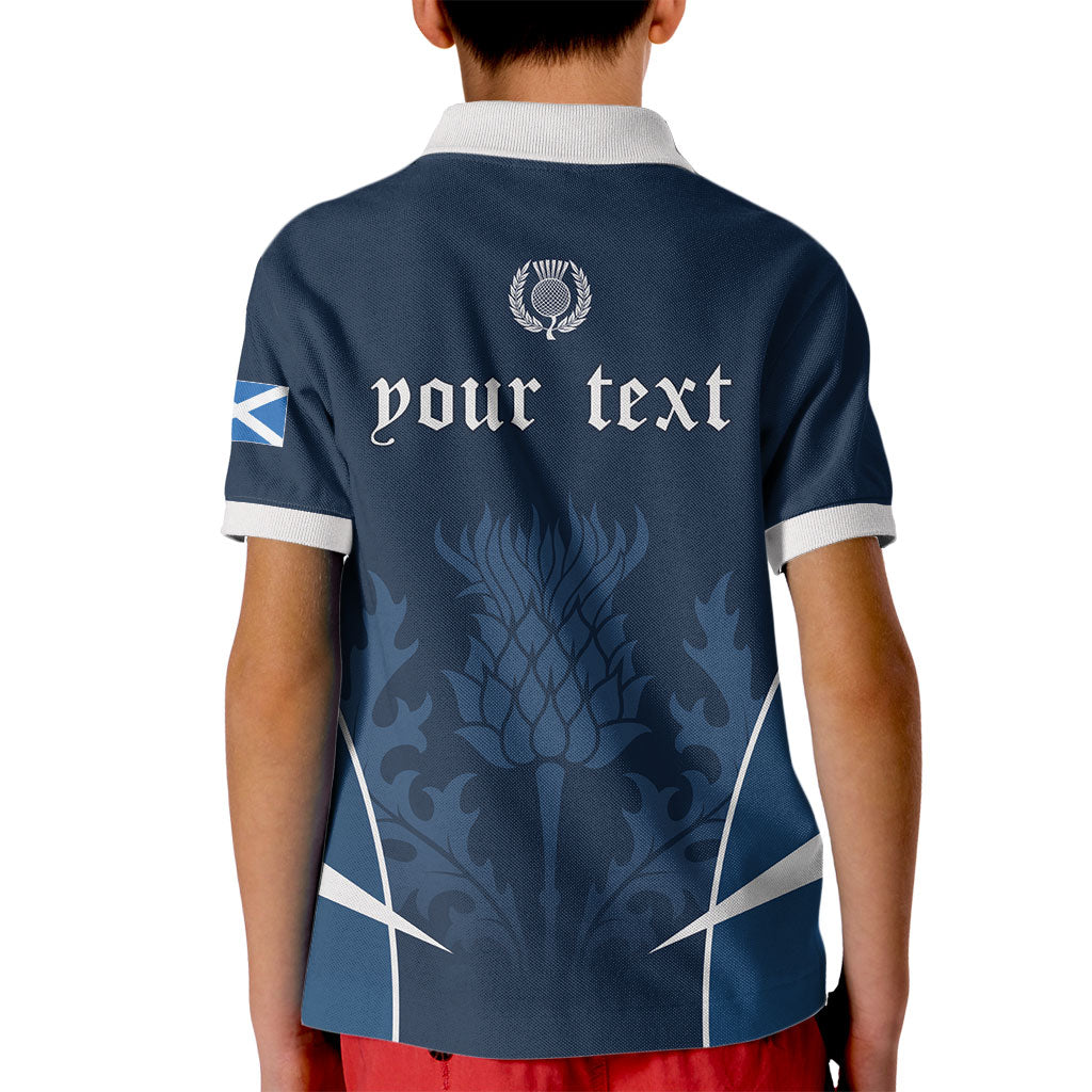 Scotland Rugby Personalized Kid Polo Shirt Scottish Thistle Champions