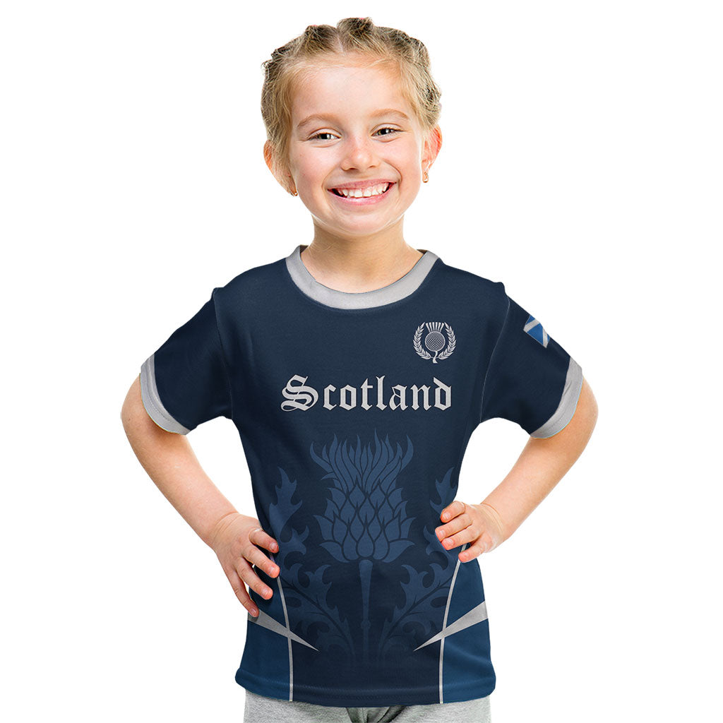 Scotland Rugby Personalized Kid T Shirt Scottish Thistle Champions
