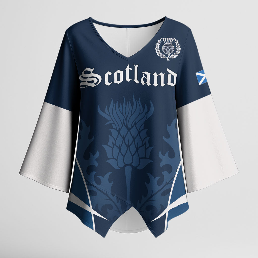 Scotland Rugby Personalized Kimono Sleeve Blouse Scottish Thistle Champions