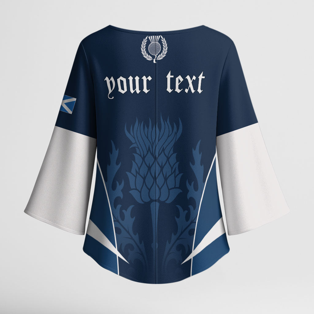 Scotland Rugby Personalized Kimono Sleeve Blouse Scottish Thistle Champions