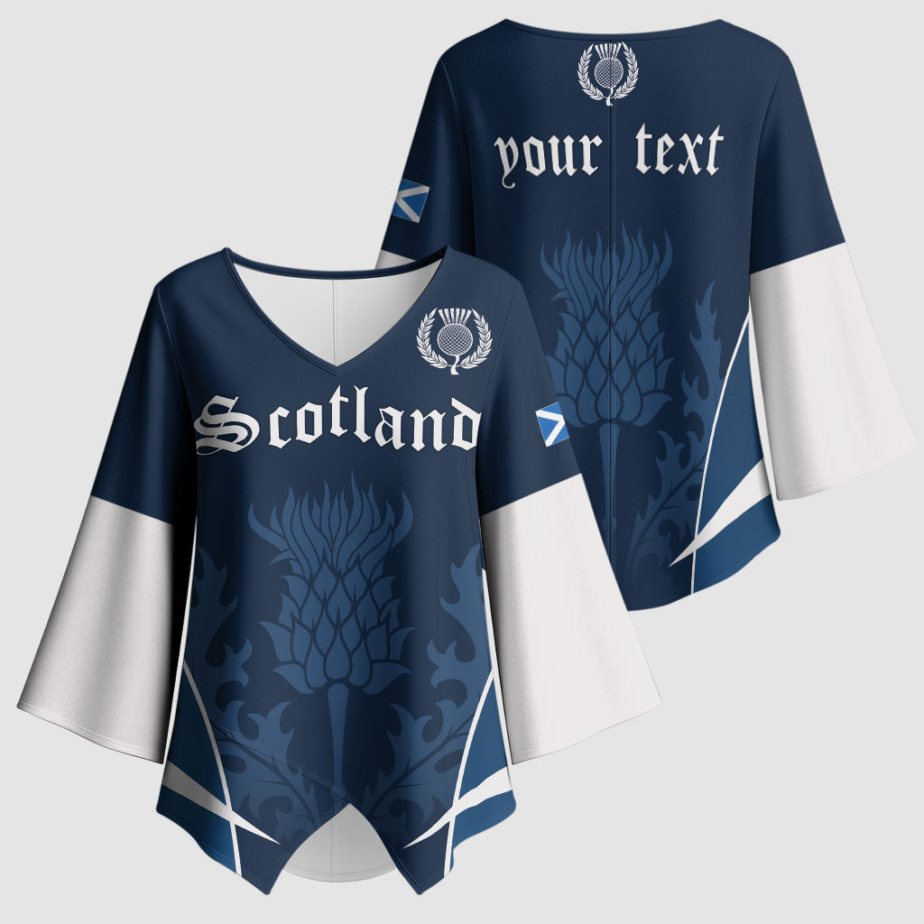 Scotland Rugby Personalized Kimono Sleeve Blouse Scottish Thistle Champions