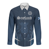 Scotland Rugby Personalized Long Sleeve Button Shirt Scottish Thistle Champions