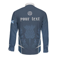 Scotland Rugby Personalized Long Sleeve Button Shirt Scottish Thistle Champions