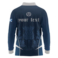 Scotland Rugby Personalized Long Sleeve Polo Shirt Scottish Thistle Champions