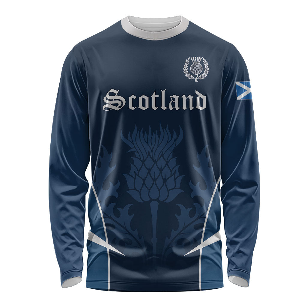 Scotland Rugby Personalized Long Sleeve Shirt Scottish Thistle Champions