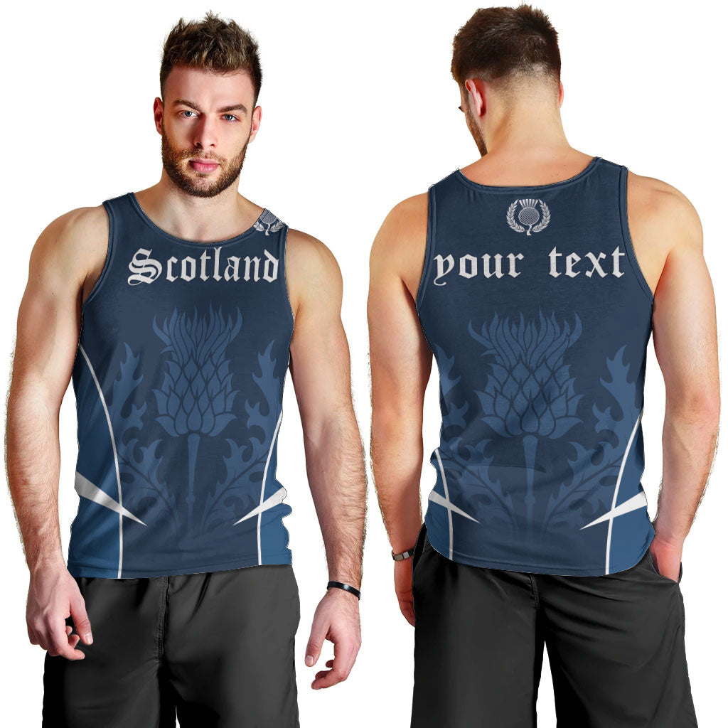 Scotland Rugby Personalized Men Tank Top Scottish Thistle Champions