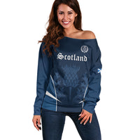 Scotland Rugby Personalized Off Shoulder Sweater Scottish Thistle Champions