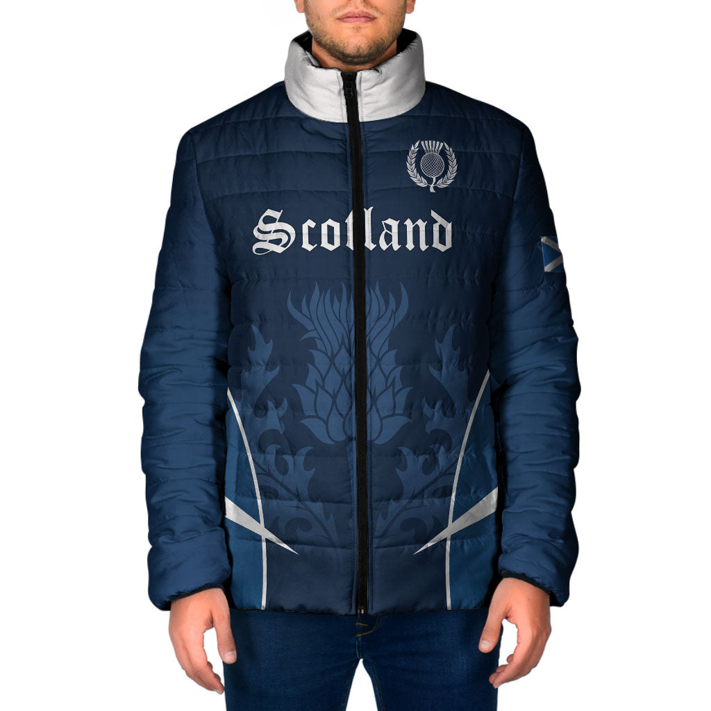 Scotland Rugby Personalized Padded Jacket Scottish Thistle Champions