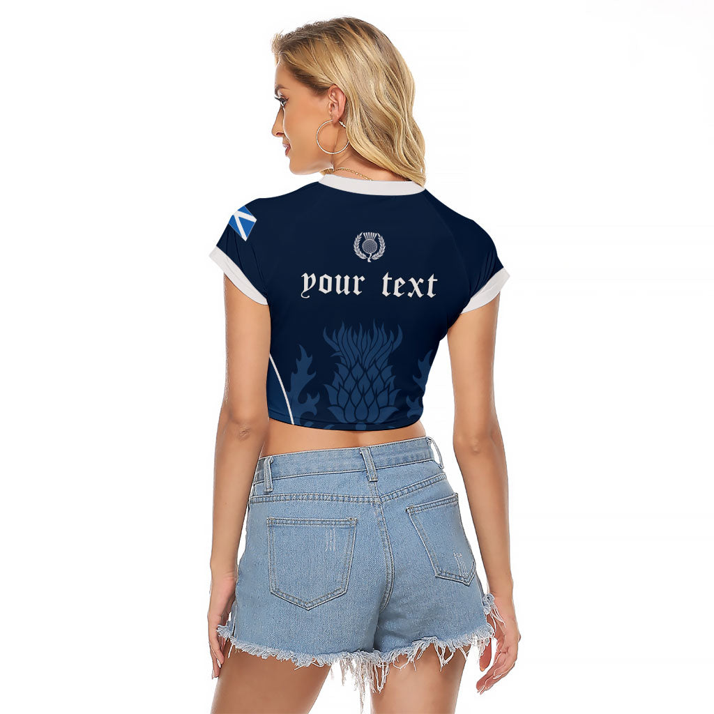 Scotland Rugby Personalized Raglan Cropped T Shirt Scottish Thistle Champions