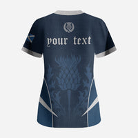 Scotland Rugby Personalized Scrub Top Scottish Thistle Champions