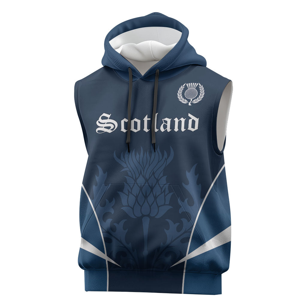 Scotland Rugby Personalized Sleeveless Hoodie Scottish Thistle Champions