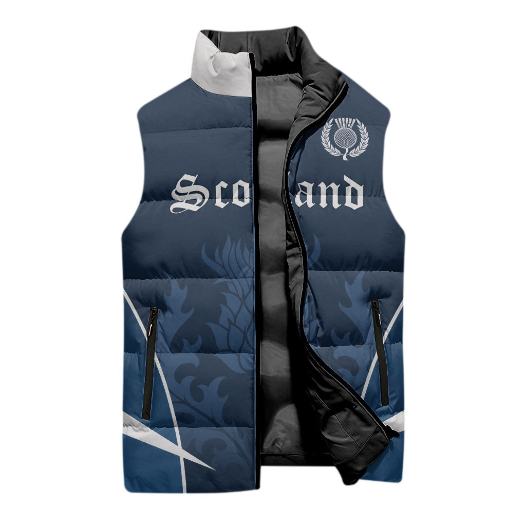 Scotland Rugby Personalized Sleeveless Puffer Jacket Scottish Thistle Champions