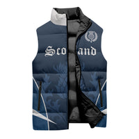 Scotland Rugby Personalized Sleeveless Puffer Jacket Scottish Thistle Champions