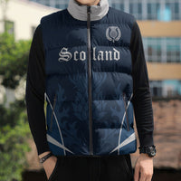 Scotland Rugby Personalized Sleeveless Puffer Jacket Scottish Thistle Champions