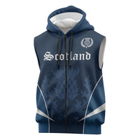 Scotland Rugby Personalized Sleeveless Zip Hoodie Scottish Thistle Champions