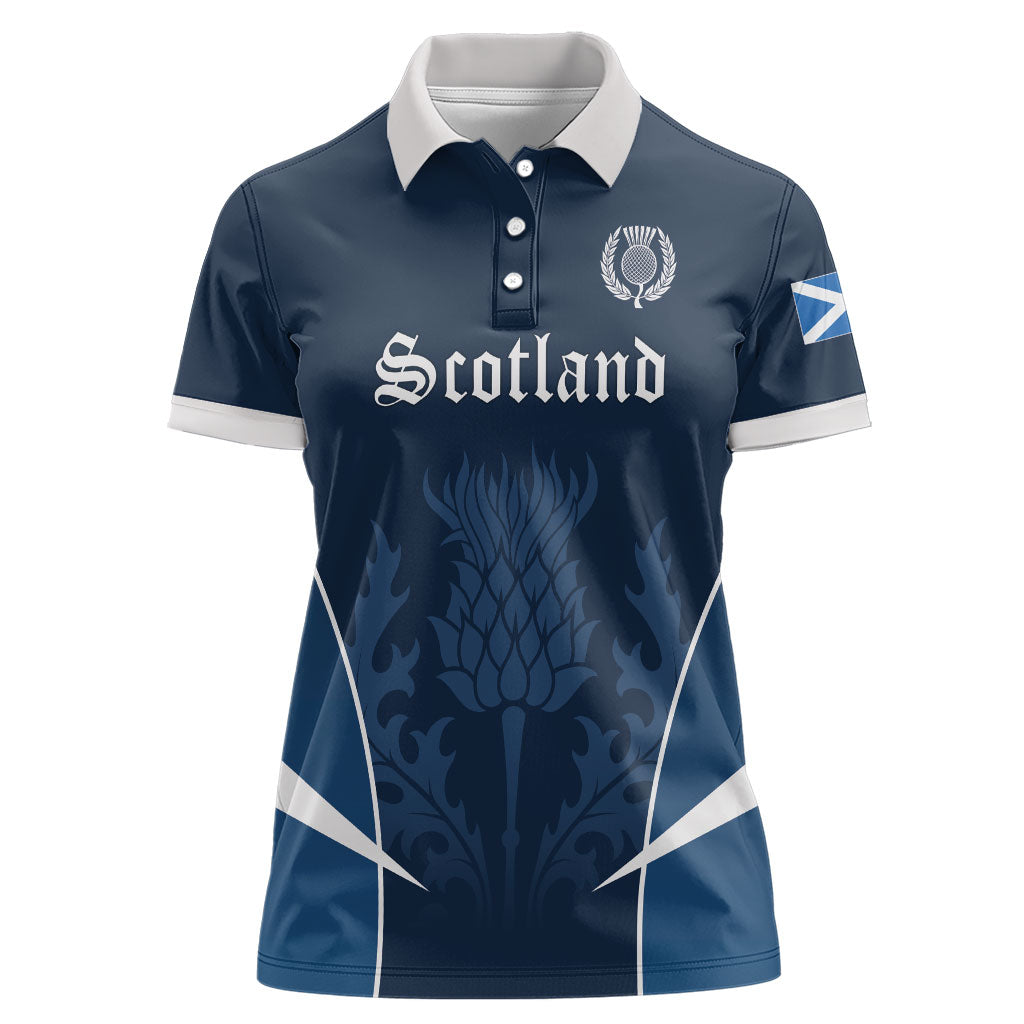 Scotland Rugby Personalized Women Polo Shirt Scottish Thistle Champions