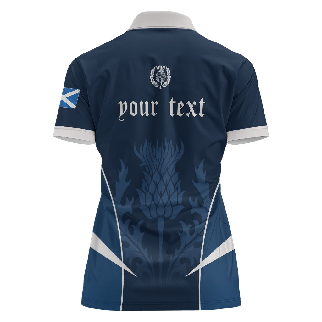 Scotland Rugby Personalized Women Polo Shirt Scottish Thistle Champions
