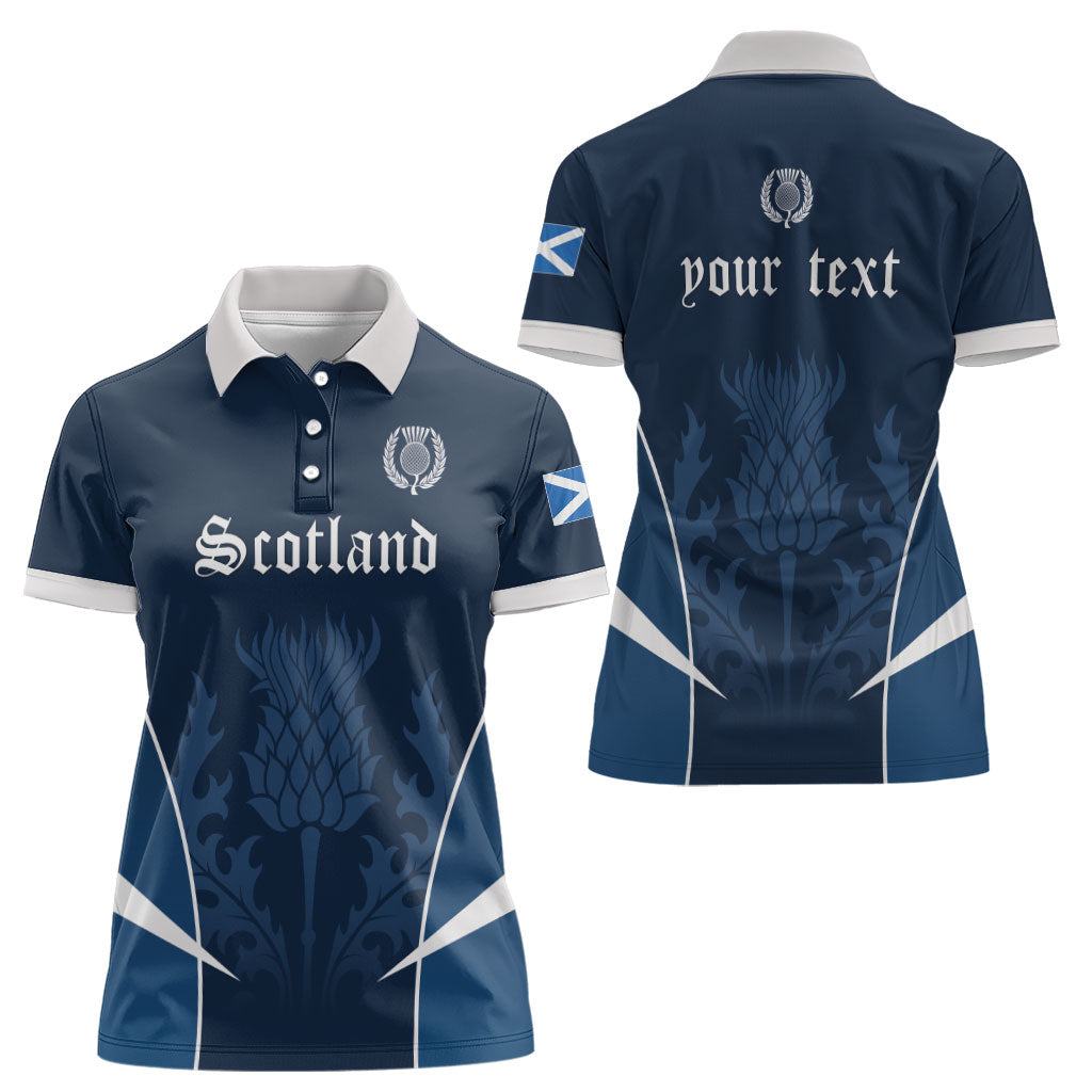 Scotland Rugby Personalized Women Polo Shirt Scottish Thistle Champions