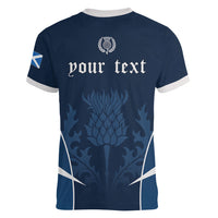 Scotland Rugby Personalized Women V-Neck T-Shirt Scottish Thistle Champions