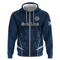 Scotland Rugby Personalized Zip Hoodie Scottish Thistle Champions