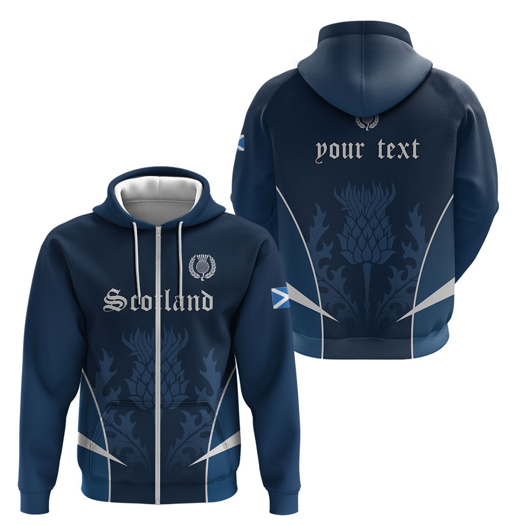 Scotland Rugby Personalized Zip Hoodie Scottish Thistle Champions