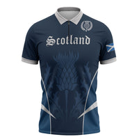 Scotland Rugby Personalized Zipper Polo Shirt Scottish Thistle Champions