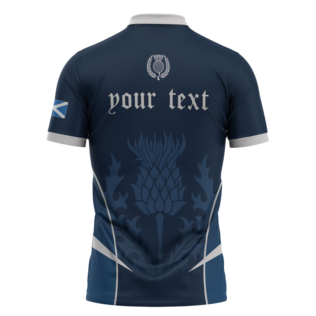 Scotland Rugby Personalized Zipper Polo Shirt Scottish Thistle Champions