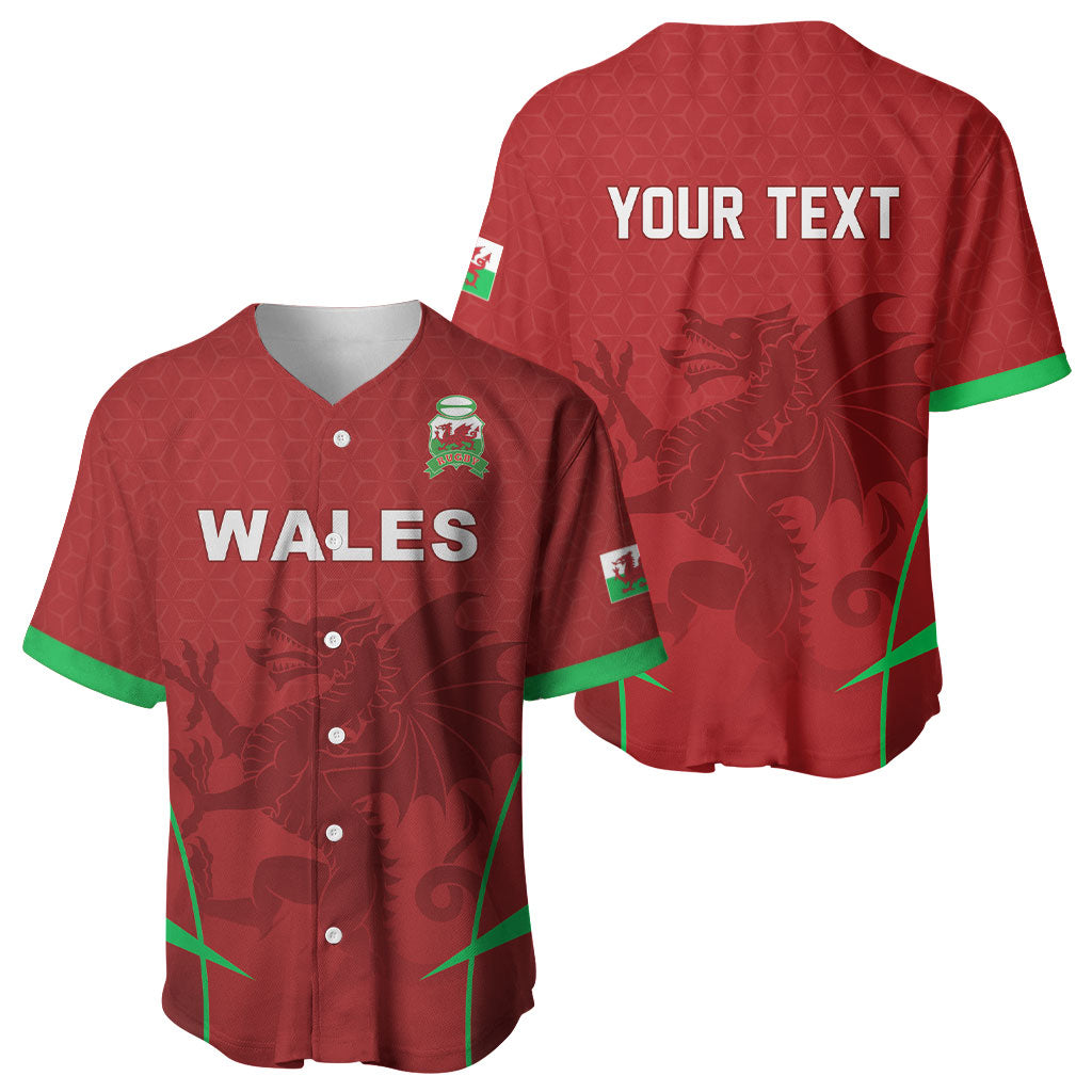 Wales Rugby Personalized Baseball Jersey Welsh Red Dragon Champions