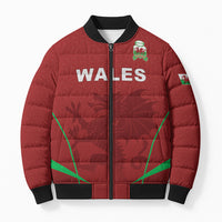 Wales Rugby Personalized Bomber Puffer Jacket Welsh Red Dragon Champions