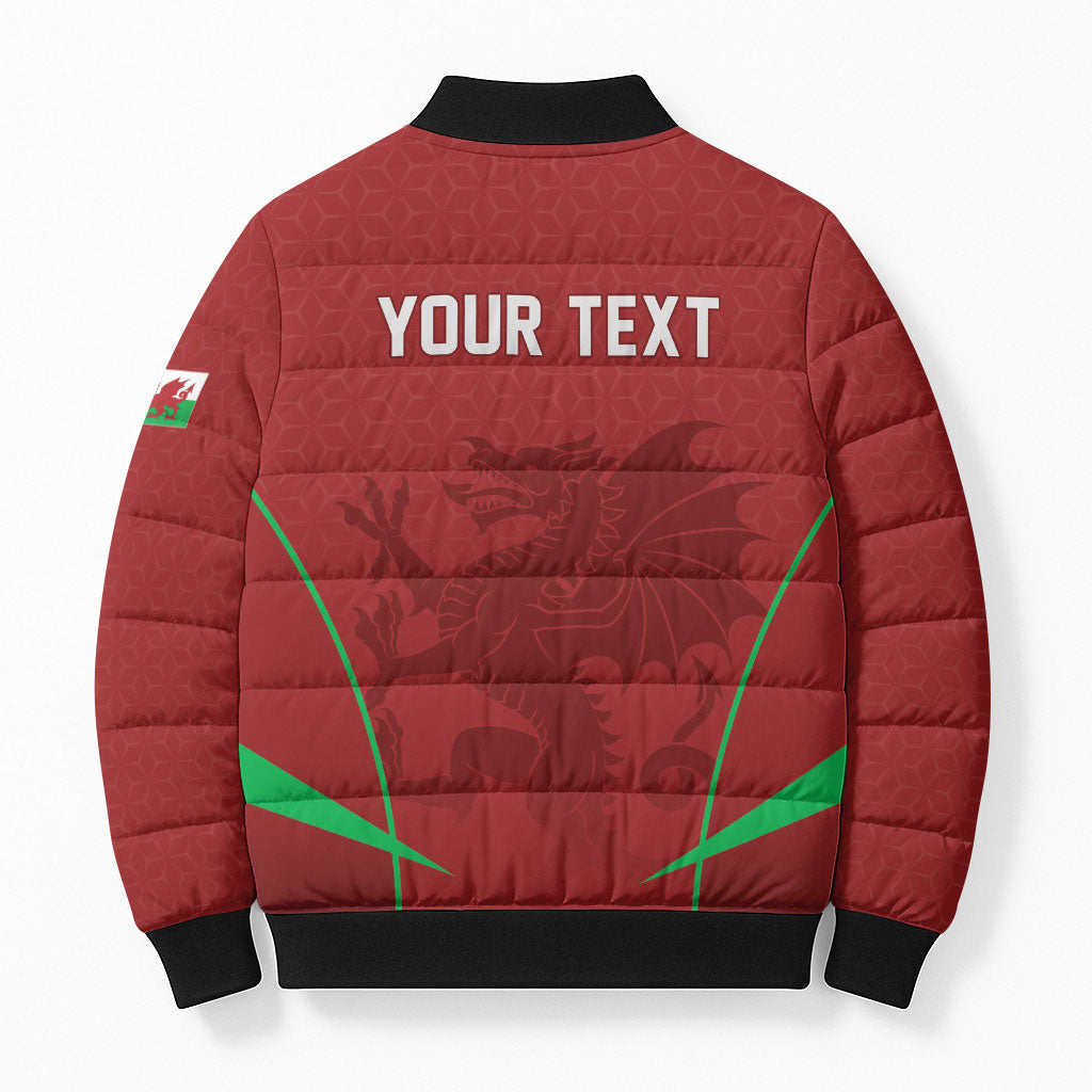 Wales Rugby Personalized Bomber Puffer Jacket Welsh Red Dragon Champions