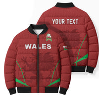 Wales Rugby Personalized Bomber Puffer Jacket Welsh Red Dragon Champions
