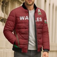 Wales Rugby Personalized Bomber Puffer Jacket Welsh Red Dragon Champions