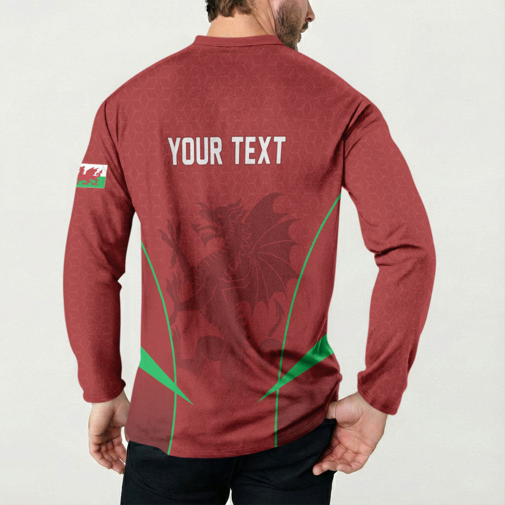 Wales Rugby Personalized Button Sweatshirt Welsh Red Dragon Champions