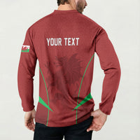 Wales Rugby Personalized Button Sweatshirt Welsh Red Dragon Champions