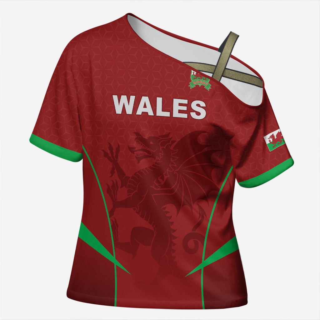 Wales Rugby Personalized Cross Shoulder Shirt Welsh Red Dragon Champions